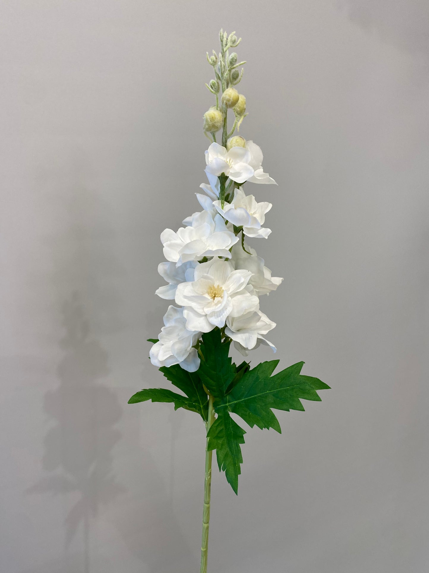 Real Touch White Delphinium Single Stem Artificial Faux Flowers D1