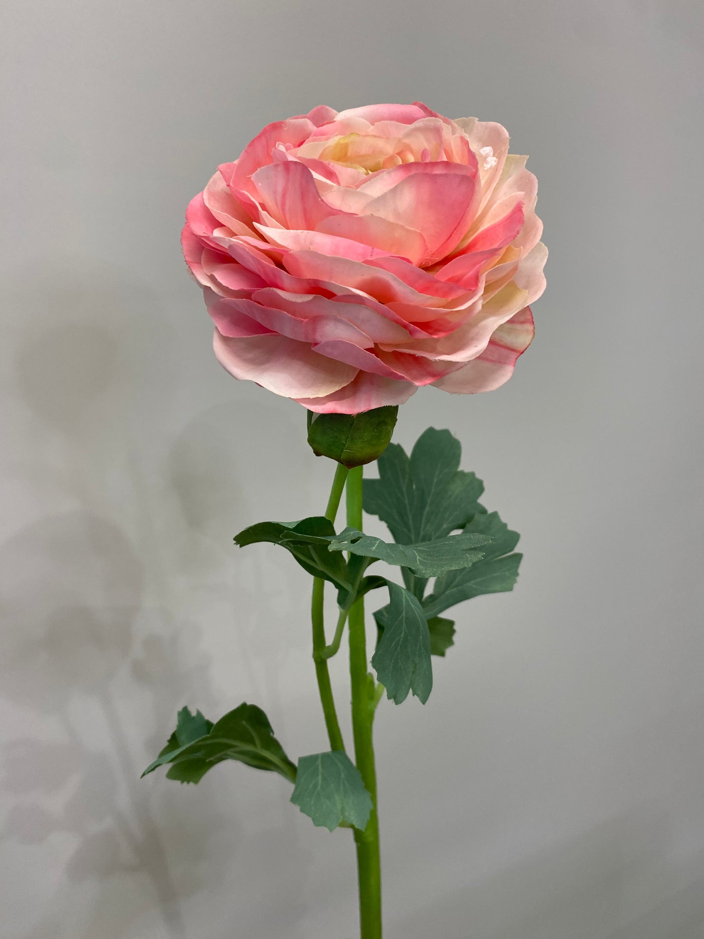 Real Touch Pink Ranunculus Single Stem Artificial Faux Flowers