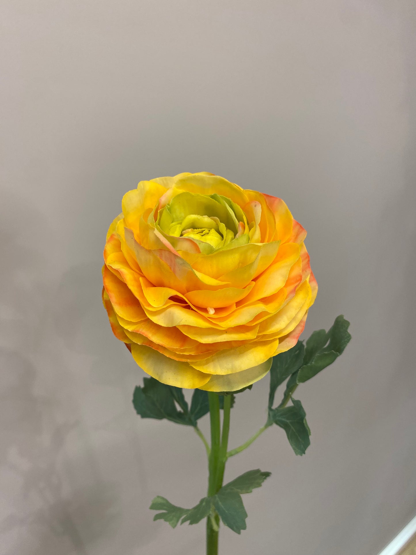 Real Touch Orange Ranunculus Single Stem Artificial Faux Flowers