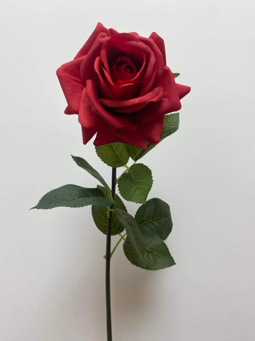 Real Touch Red Hannah Rose Single Stem Artificial Faux Flowers