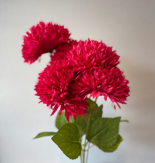 Hot Pink Chrysanthemum Spray Single Stem Artificial Flowers Faux Flowers