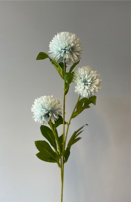 Sky Blue Chrysanthemum Spray Single Stem Artificial Flower Faux Flower