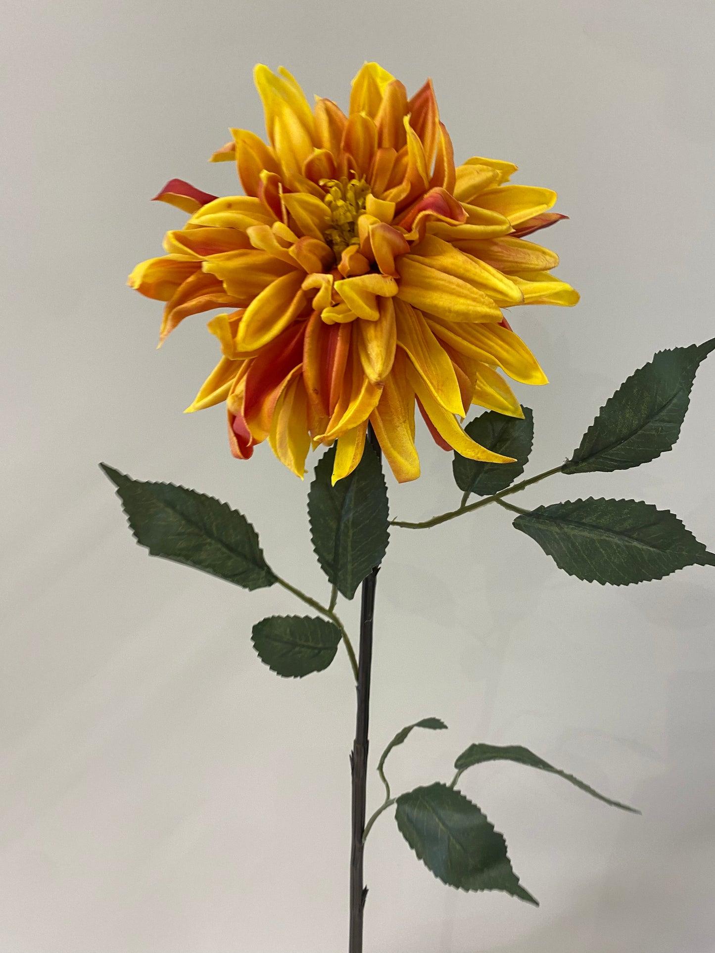 Real Touch Orange Dahlia Artificial Flowers Faux Flowers