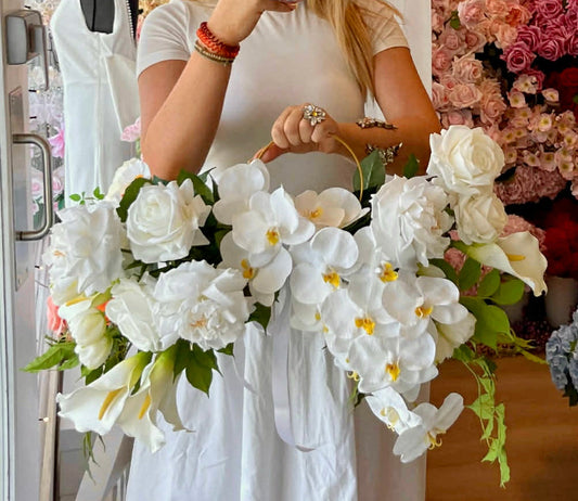 Catherine Phillips Lucinda Bridal Wedding Bouquet Hoop Artificial Faux Flowers