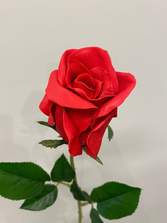 Red Celine Rose Bud Single Stem Artificial Flowers