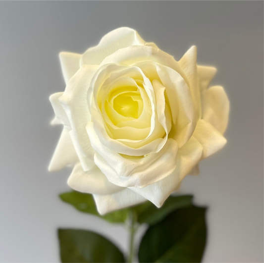 Real Touch White Hannah Rose Single Stem - Artificial flowers