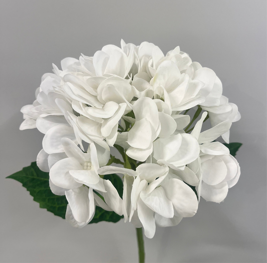Real Touch Winter White Hydrangea Single Stem Artificial Flowers Faux Flowers