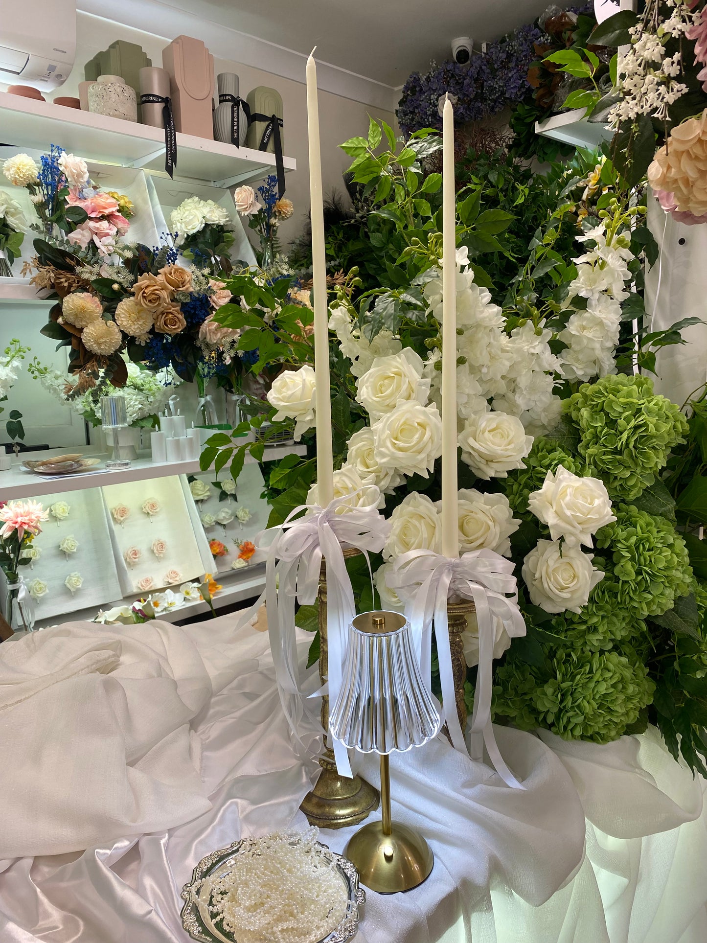 White Taper Wax Candles  2 in a box 60cm x 2cm