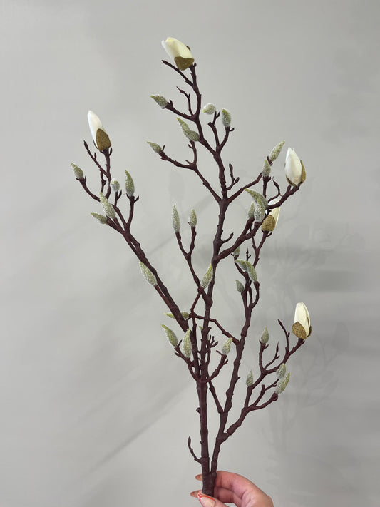 Magnolia Bud Spray Single Stem Artificial Flowers Faux Flowers