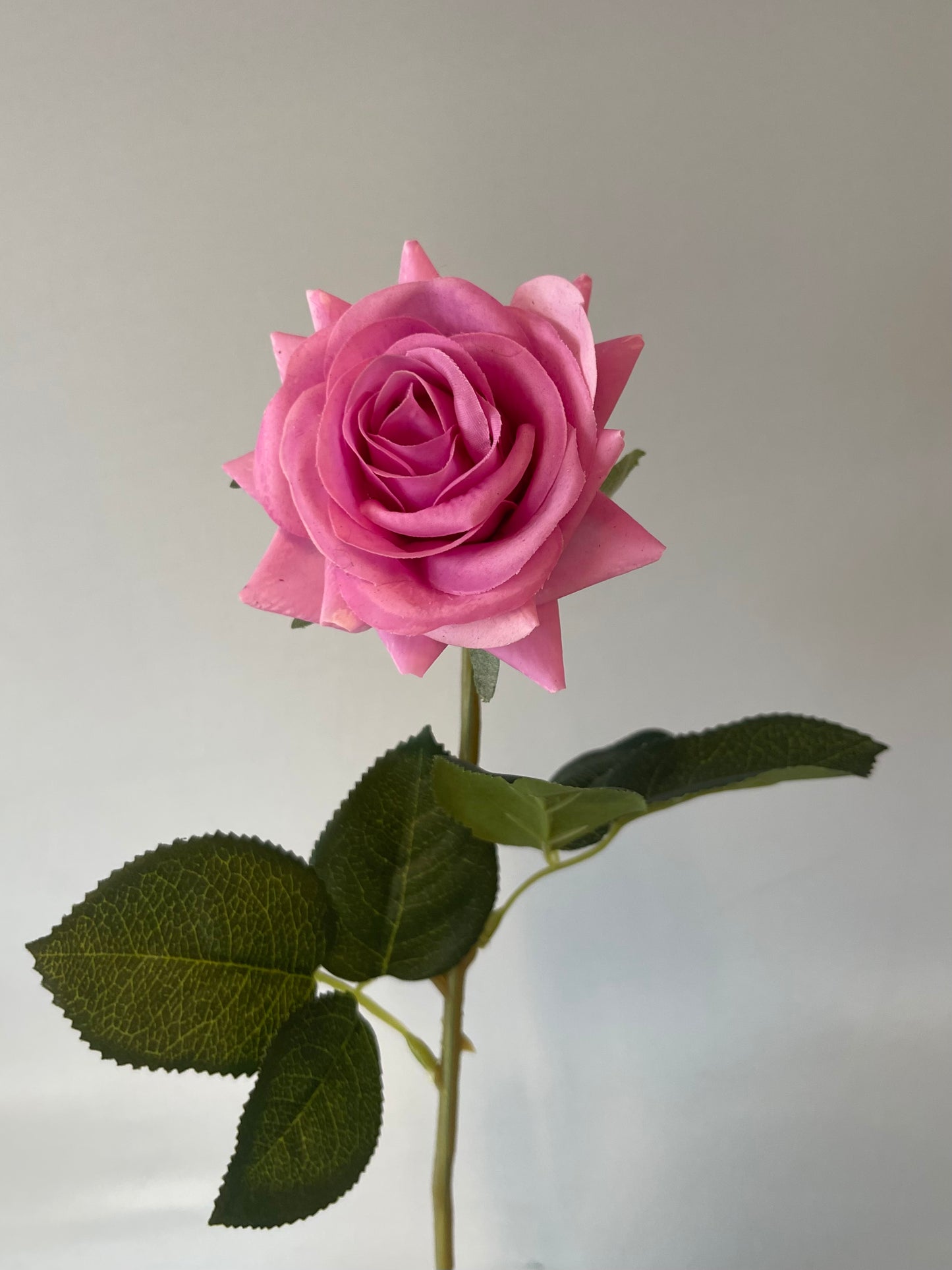 Mini Bright Pink Rose Real Touch Artificial Flower Faux Flower