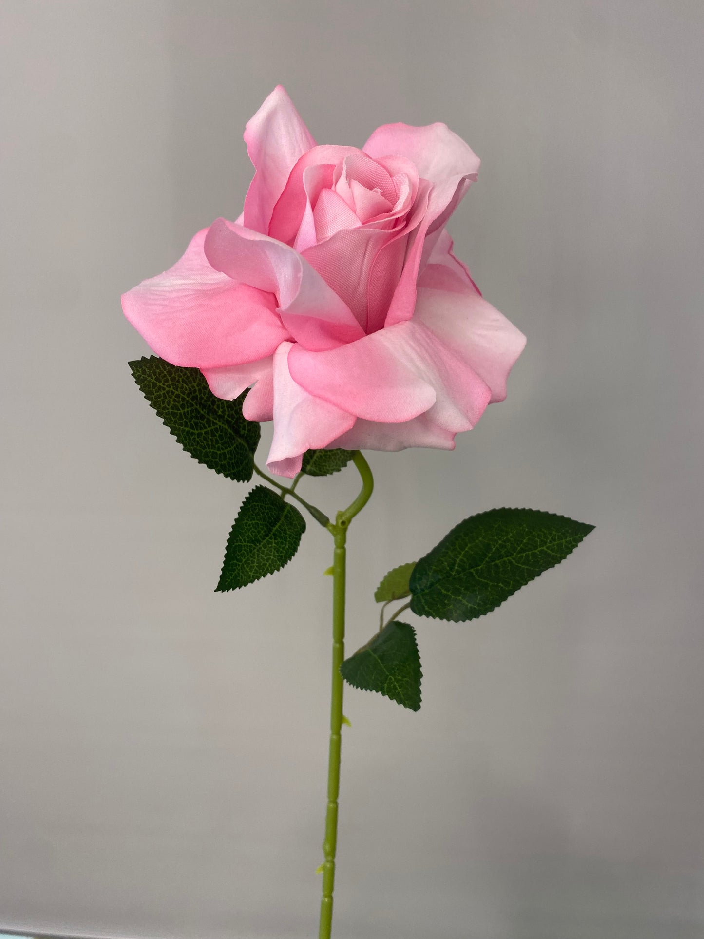 Pink Velvet Rose Single Stem Artificial Flower Faux Flower