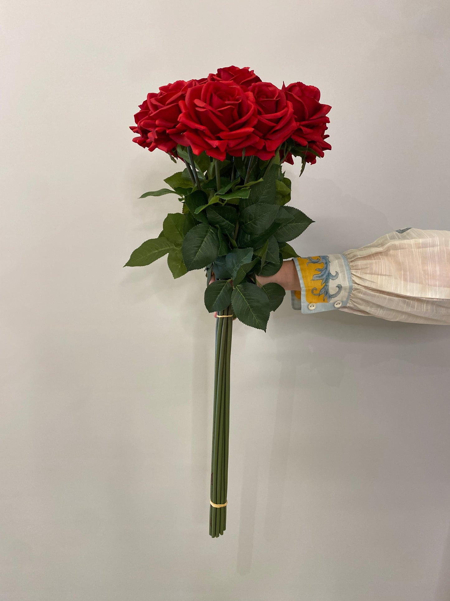 Valentine’s Day 12 Real Touch Long Stem Roses Artificial Flowers