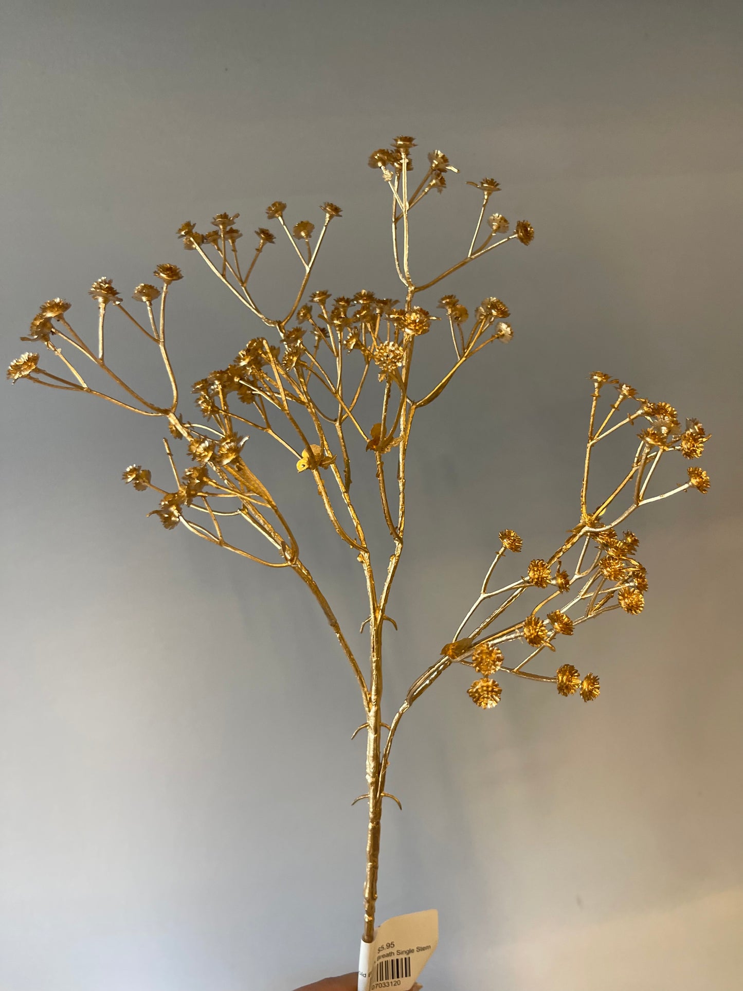 Gold Baby's Breath Single Stem Artificial Flower Faux Flower