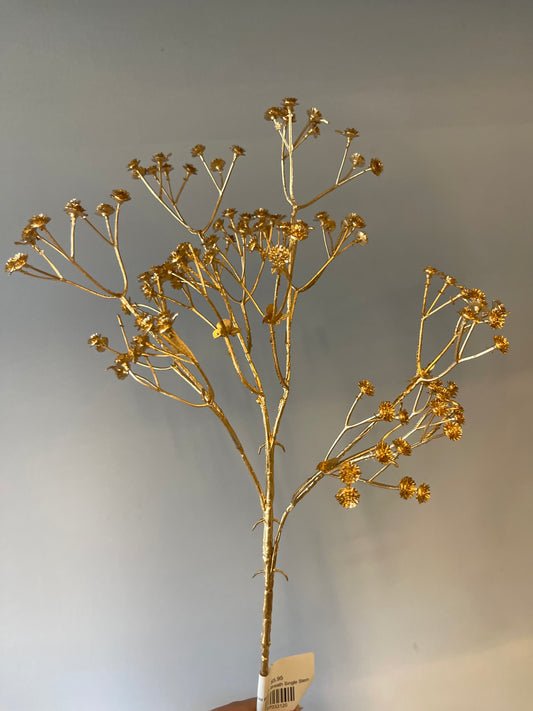 Gold Baby's Breath Single Stem Artificial Flower Faux Flower