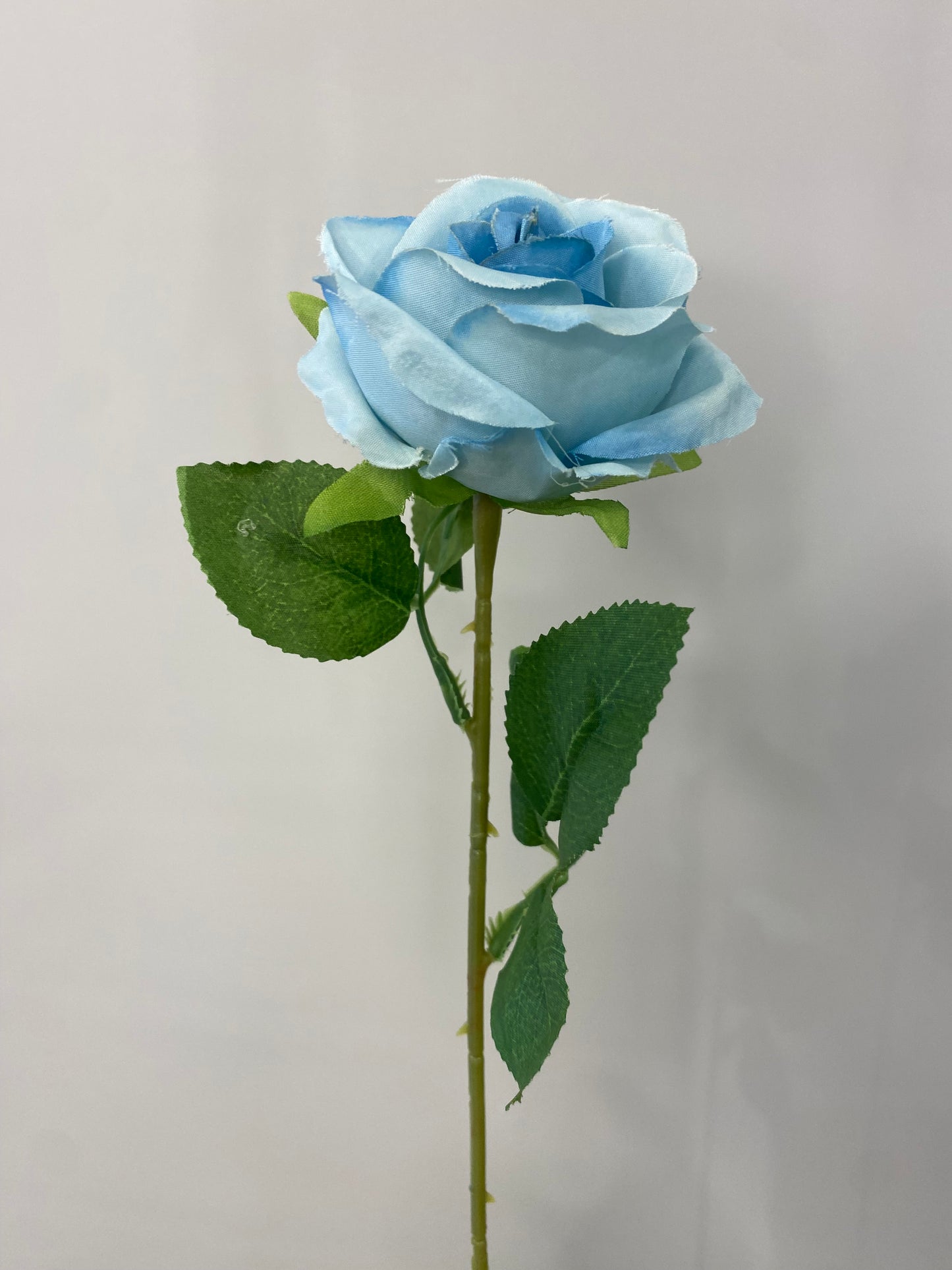 Light Blue Mini Rose Silk Rose Single Stem Artificial Flower