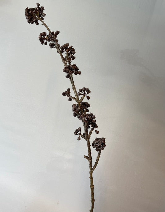 Brown Eucalyptus Seed Artificial Flowers Faux Flowers Spray