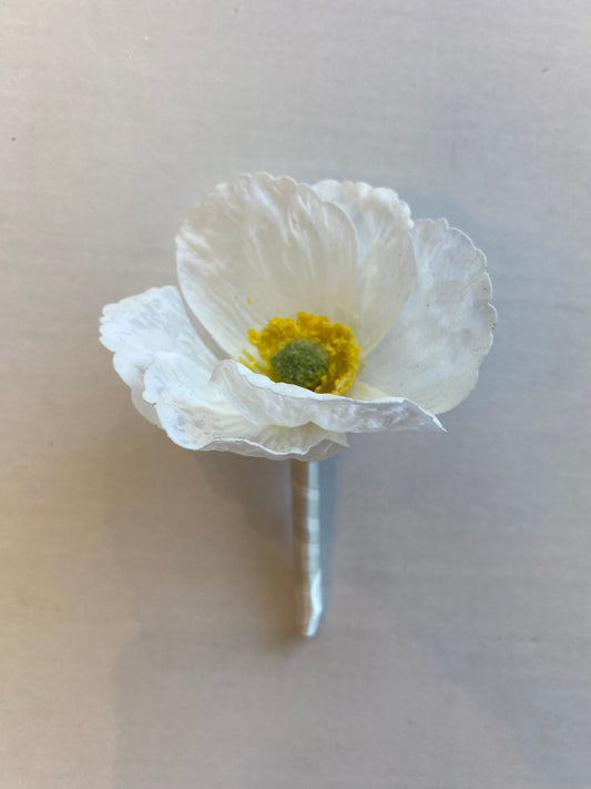 White Cosmos Buttonhole