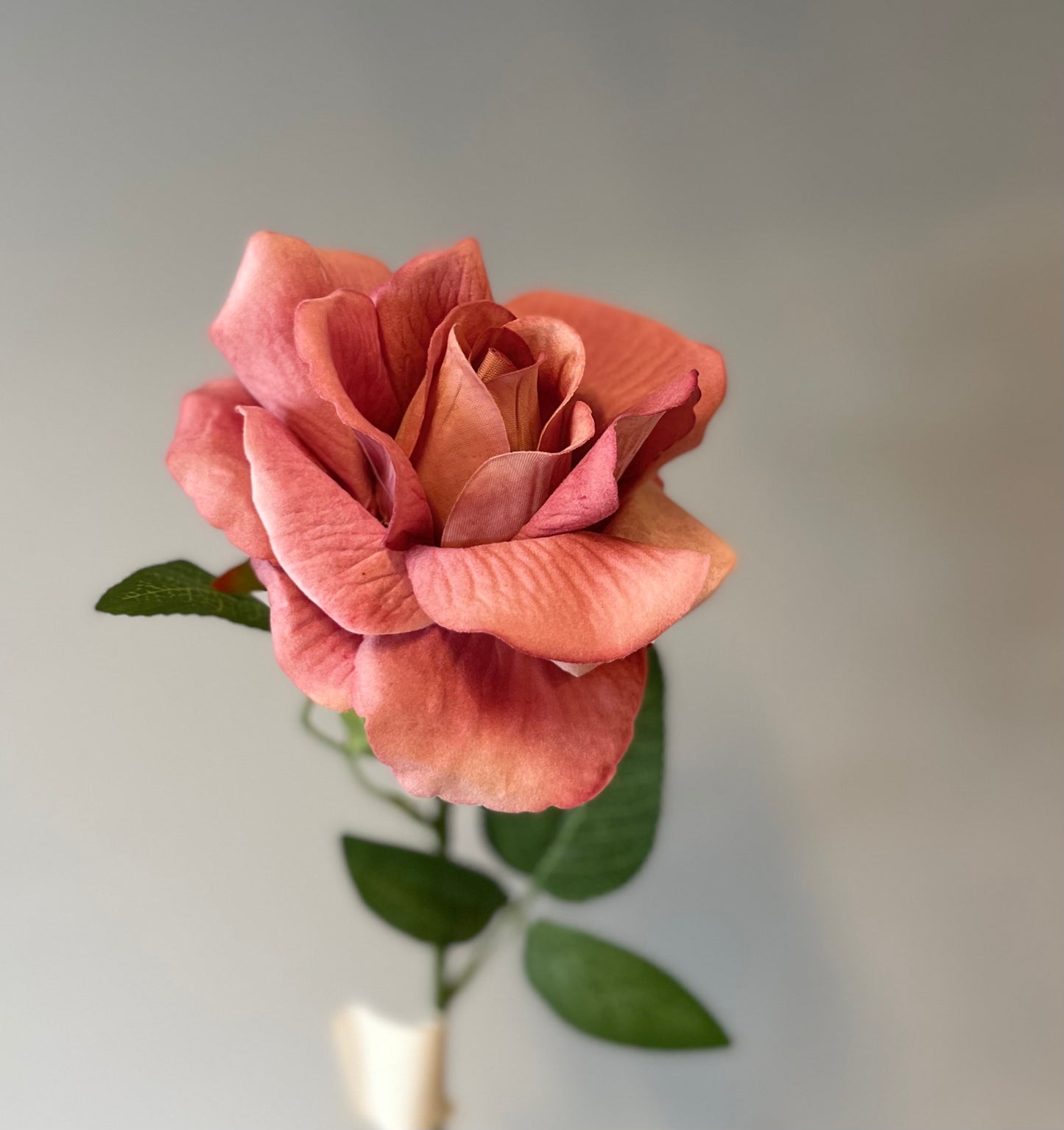 Dusty Rose Velvet Rose Single Stem Artificial Flower Faux Flower