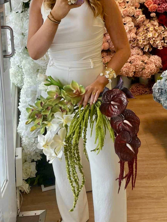 Catherine Phillips Linda Bridal Wedding Bouquet Hoop Artificial Flowers