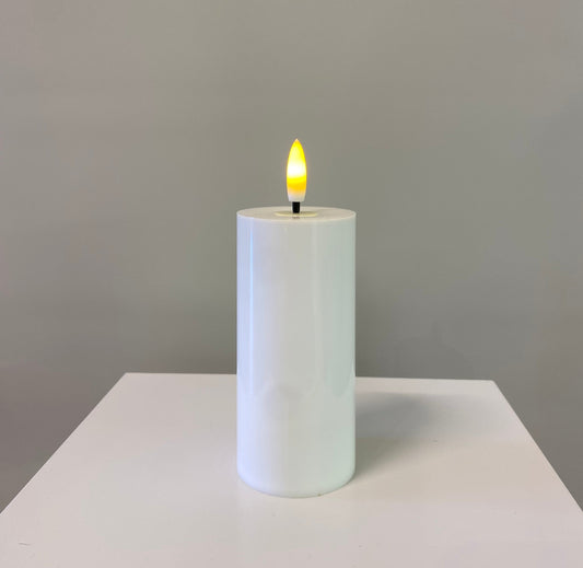 White Pillar Candle Led Batteries Included 14cm