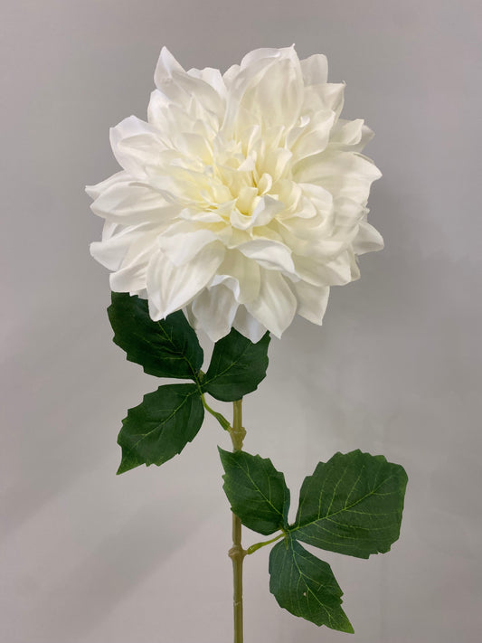 White Dahlia single stem   (Artificial flowers Faux Flowers)