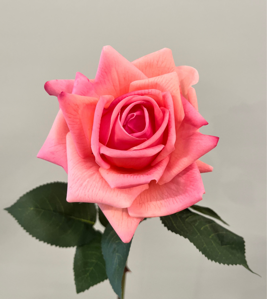 Real Touch Coral Pink Tiarna Rose Single Stem