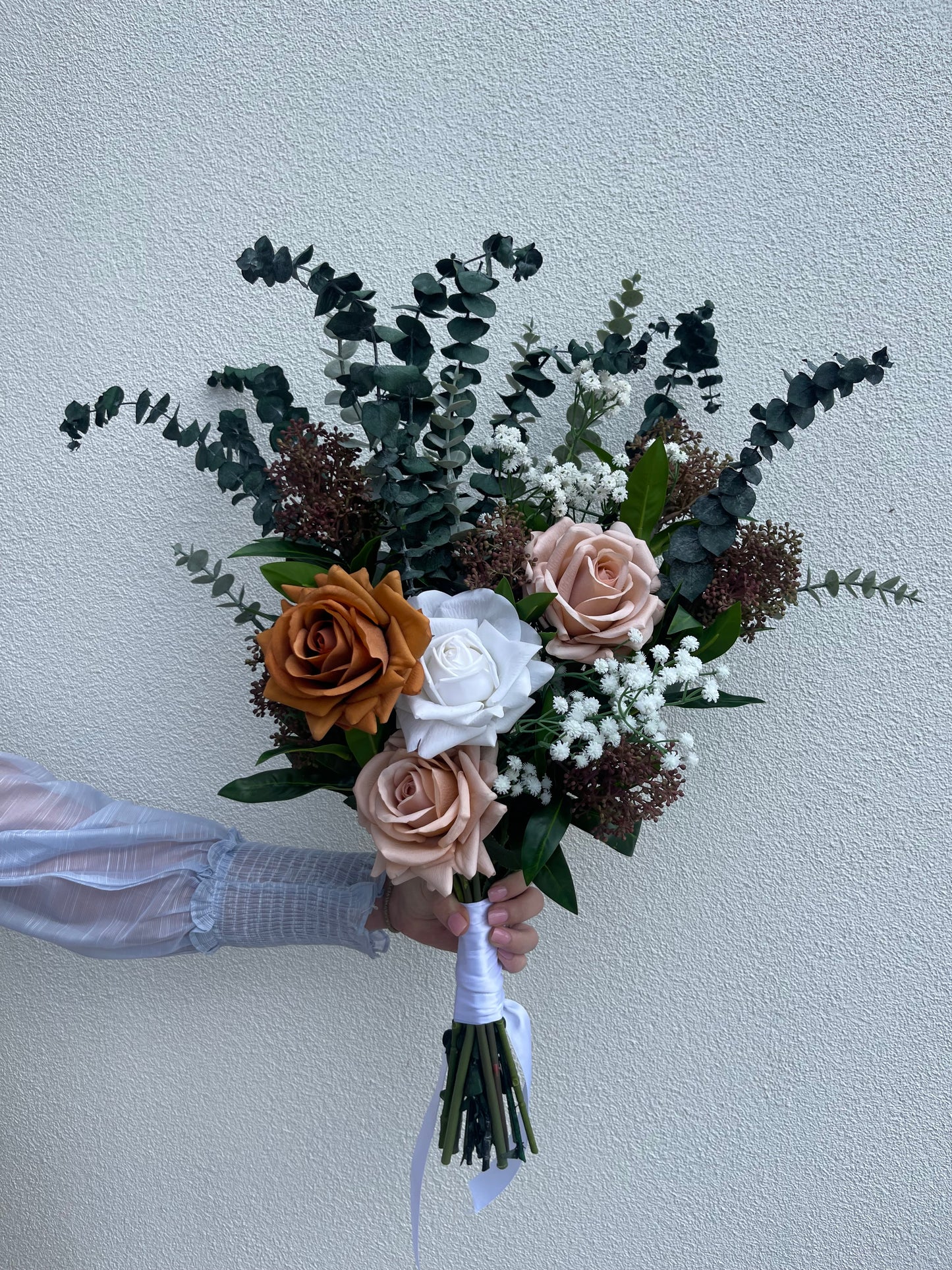 Rustic Bridal Bouquet - 16 flowers