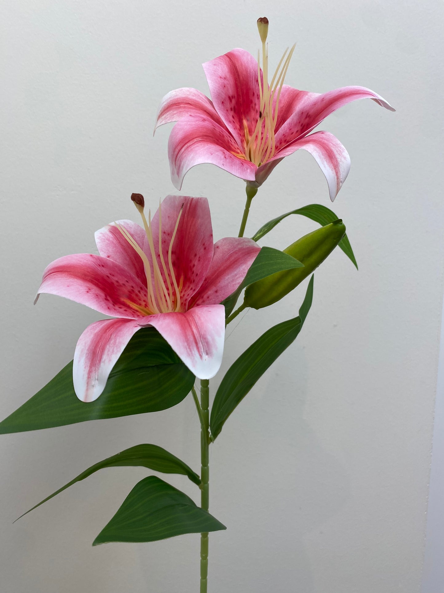 Pink  Lily Spray Single Stem Artificial Faux Flowers