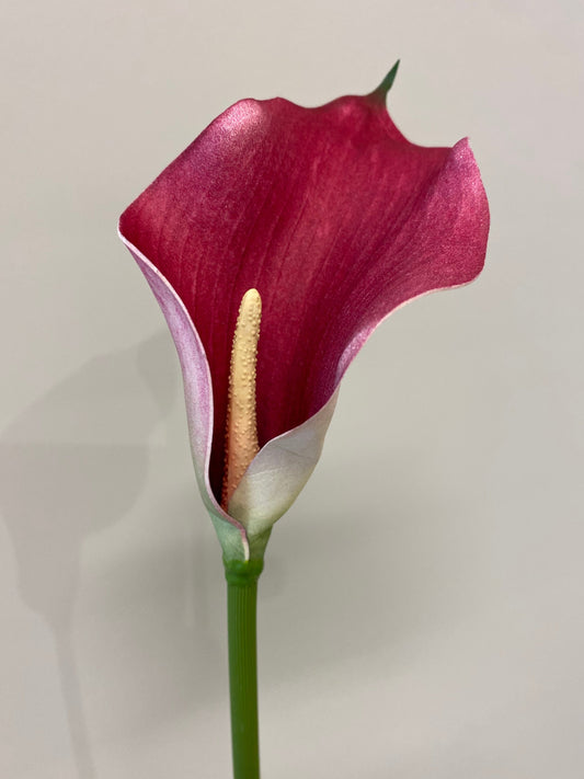 Real Touch Burgundy Calla Lily Single Stem Artificial Flowers Faux Flowers