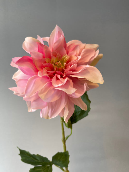 Light Pink Dahlia Single Stem Artificial Flower Faux Flower