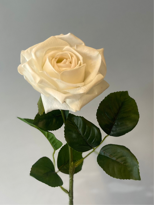 Real Touch Ivory Clara Rose Single Stem Artificial Flowers Faux Flowers