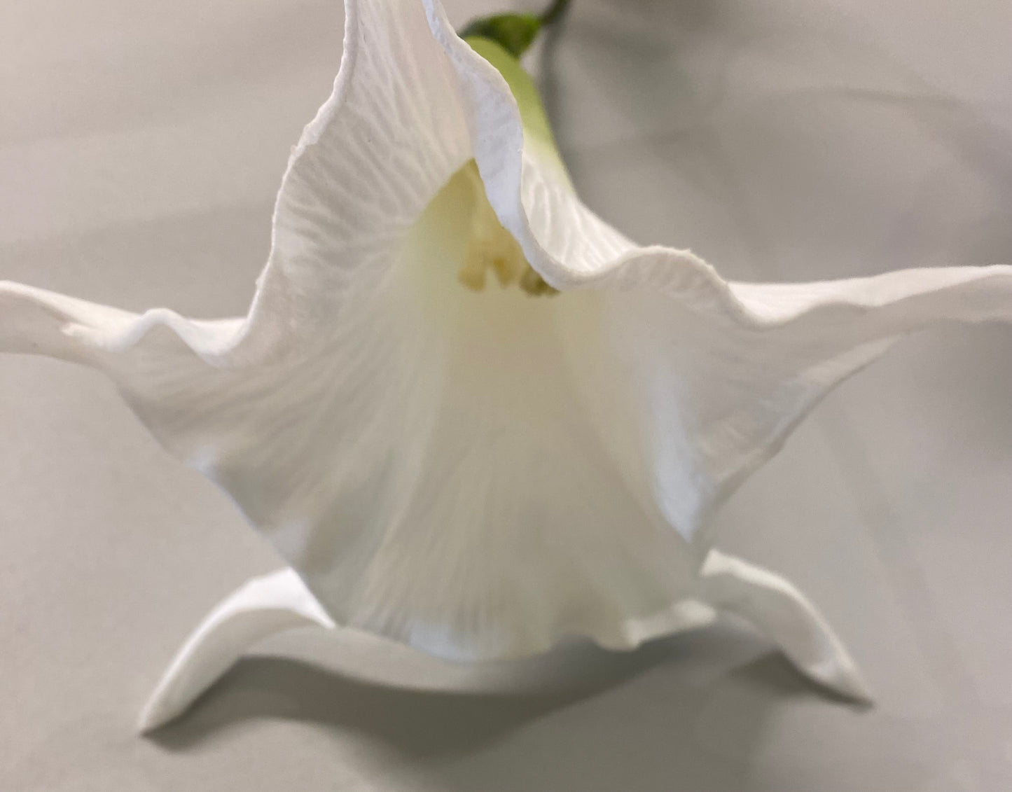 Real Touch White Trumpet Lily Single Stem Artificial Faux Flowers