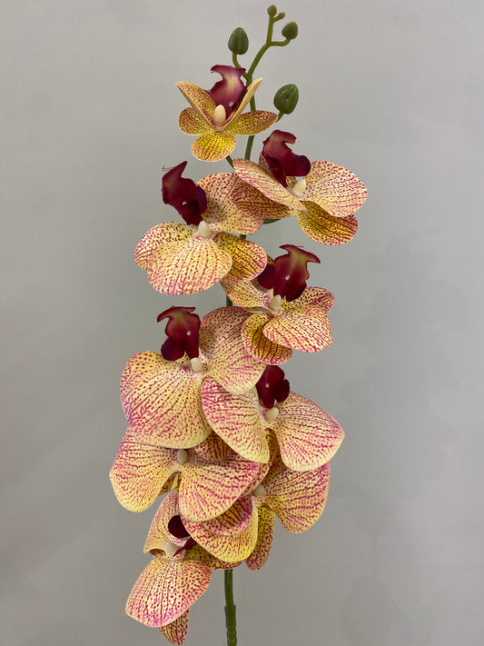 Burgundy Orange Orchid Artificial Flower