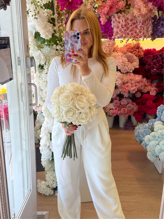 Catherine Phillips White Rose Wedding Bouquet
