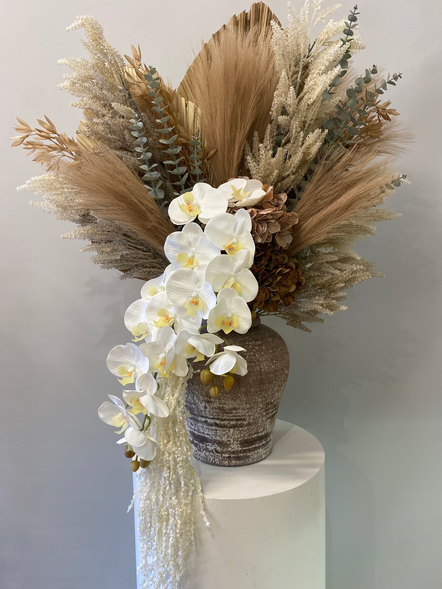 Pampas Artificial Flower Arrangement and ceramic vase