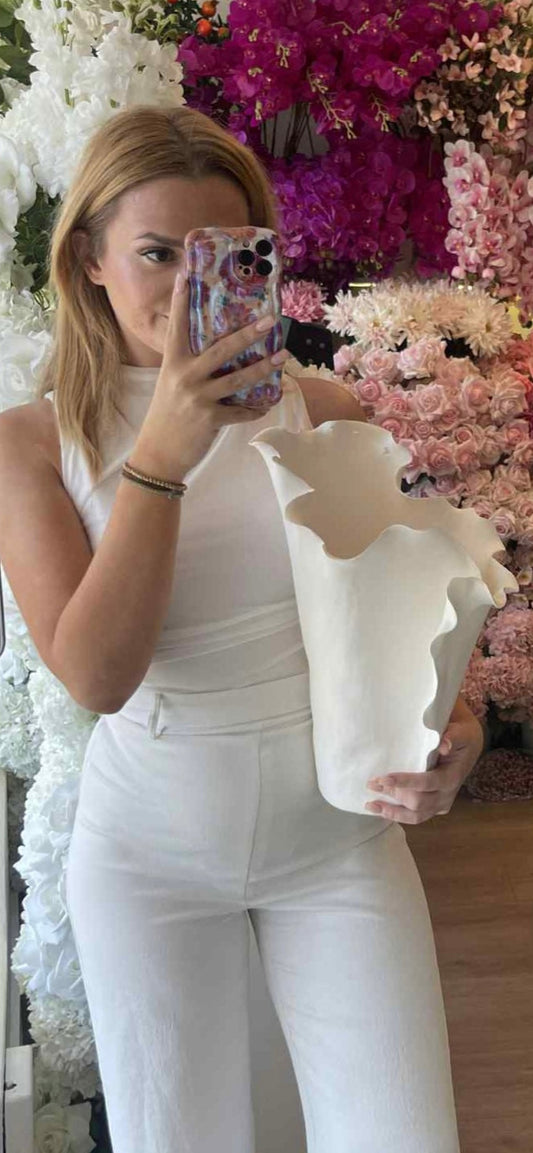 Sarah Vase White 39cm Decorative Vase
