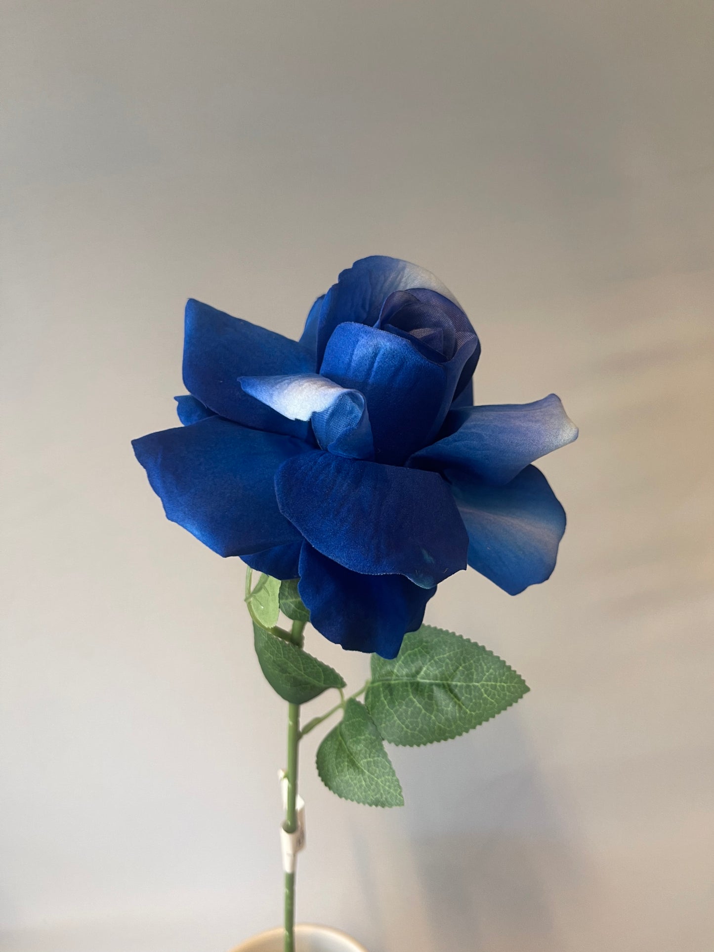 Striker Blue Velvet Rose Single Stem Artificial Flower Faux Flower