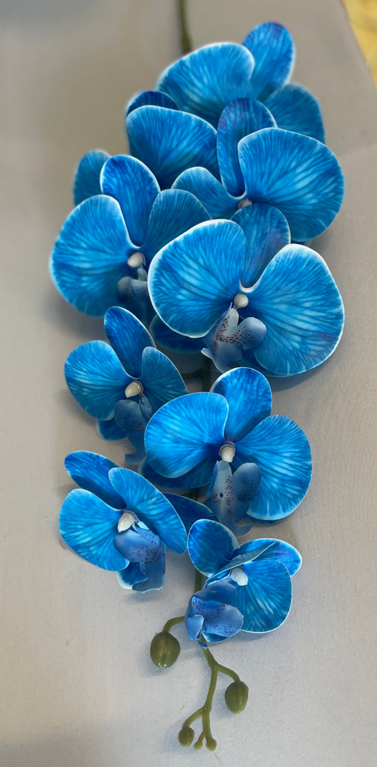 Sea Blue Orchid Single Stem Artificial Flowers Faux Flowers