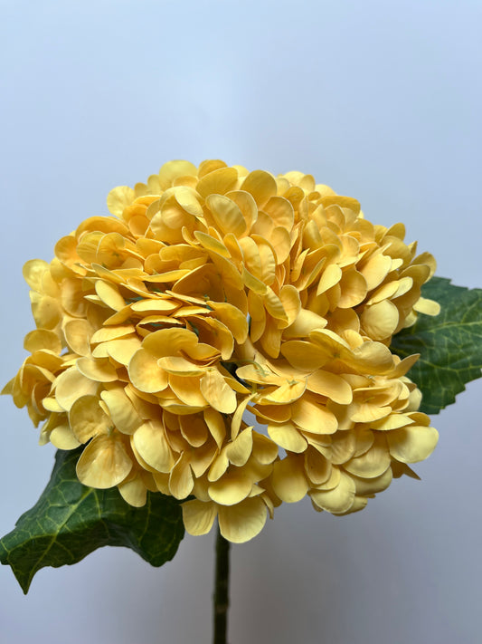 Real Touch Yellow Hydrangea Single Stem