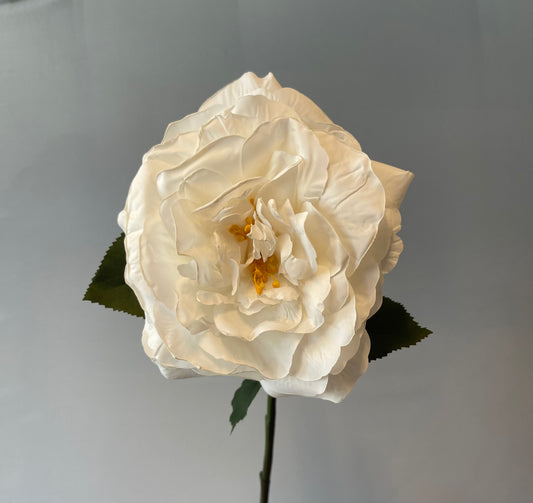 White Livia Queen Rose Single Stem Artificial Flowers Faux Flowers