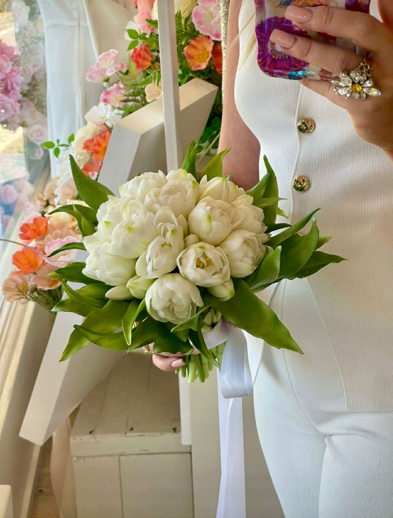 Catherine Phillips Diana Bridal Wedding Bouquet Artificial Faux Flowers