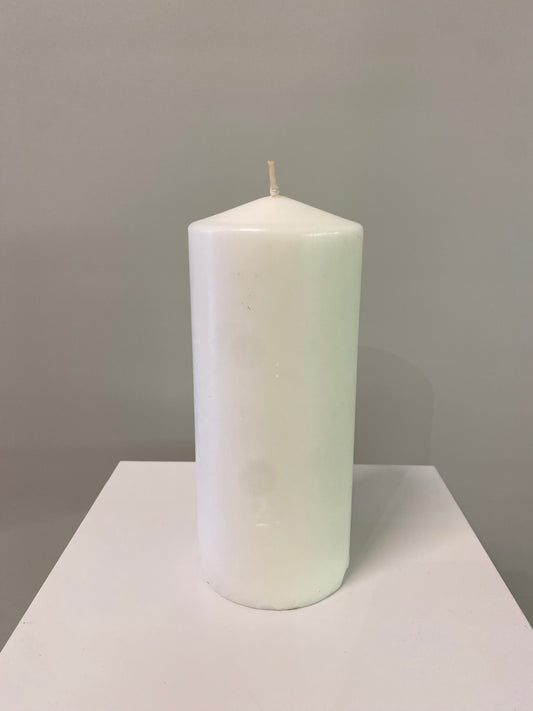 White Pillar Candle Unscented 17cm