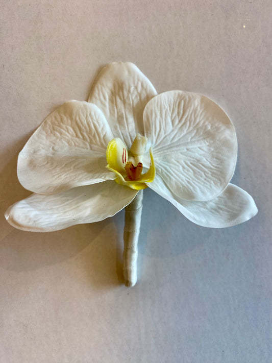 Buttonhole  Boutonniere White Orchid