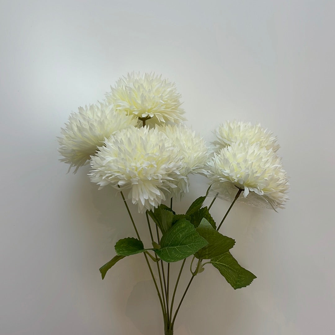 Milky White Chrysanthemum Spray Single Stem Artificial Flowers Faux Flowers