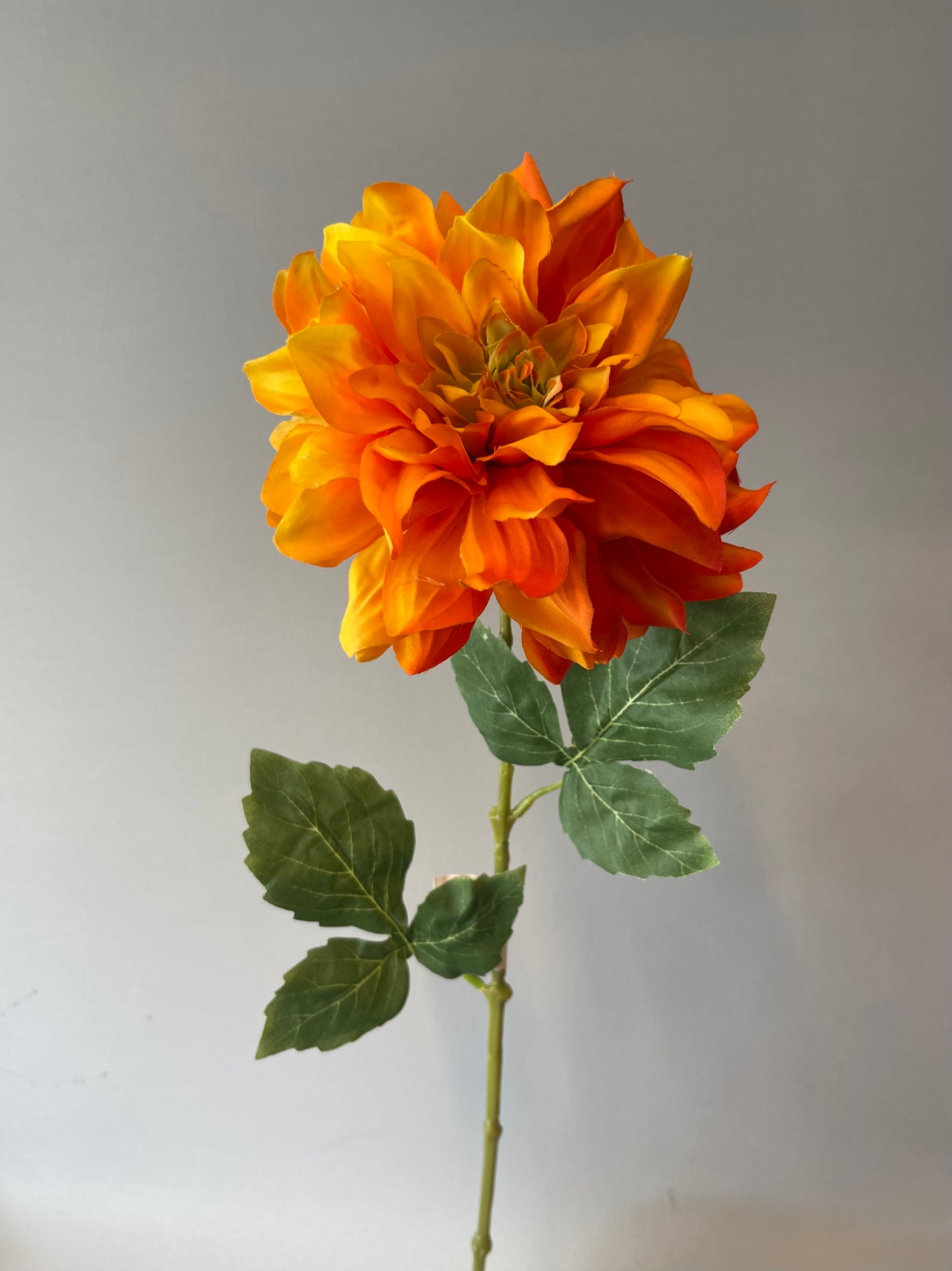 Orange Dahlia Single Stem  (Artificial flowers Faux Flowers)