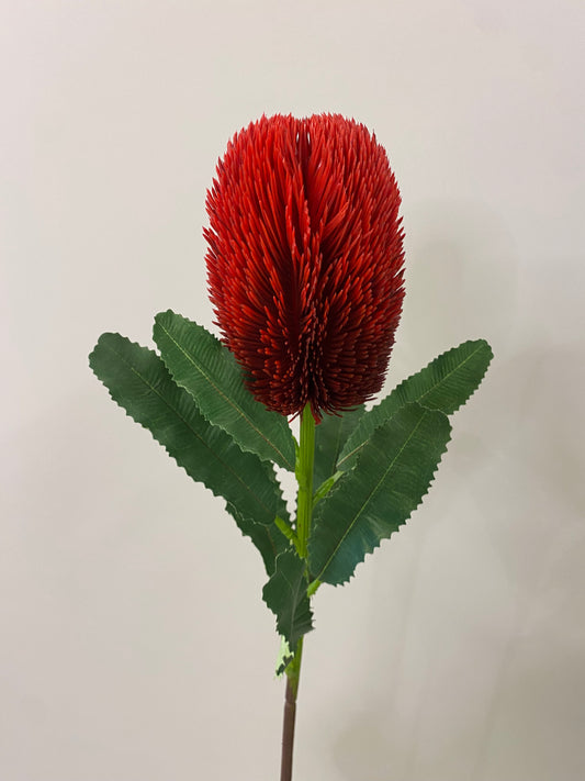Red Banksia Artificial Single Stem Artificial Flowers