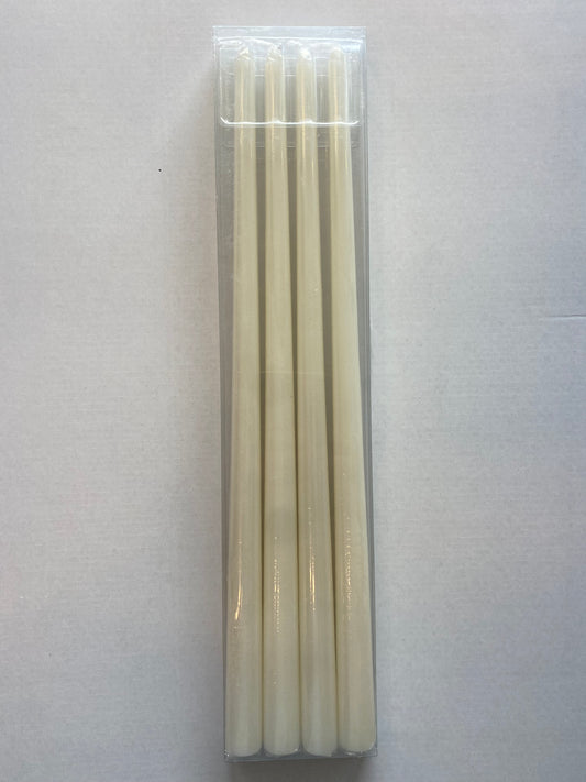 White Taper Wax Candles  4 in a box 30cm x 2cm
