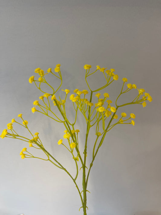 Vivid Yellow Baby's Breath Single Stem Artificial Flower Faux Flower