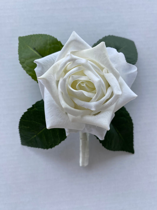 Wedding Buttonhole Artificial Flowers Boutonniere lola White Rose