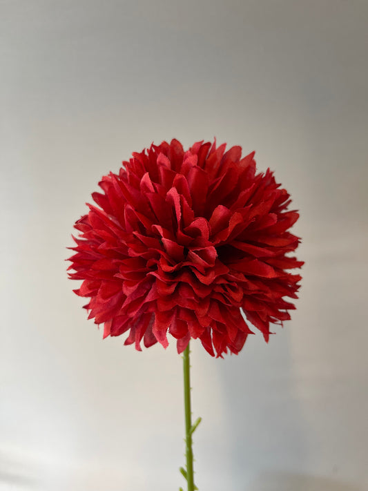 Red Chrysanthemum Single Stem  (Artificial flowers Faux Flowers)